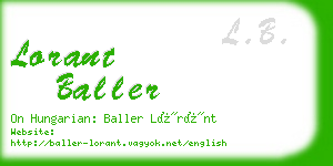 lorant baller business card